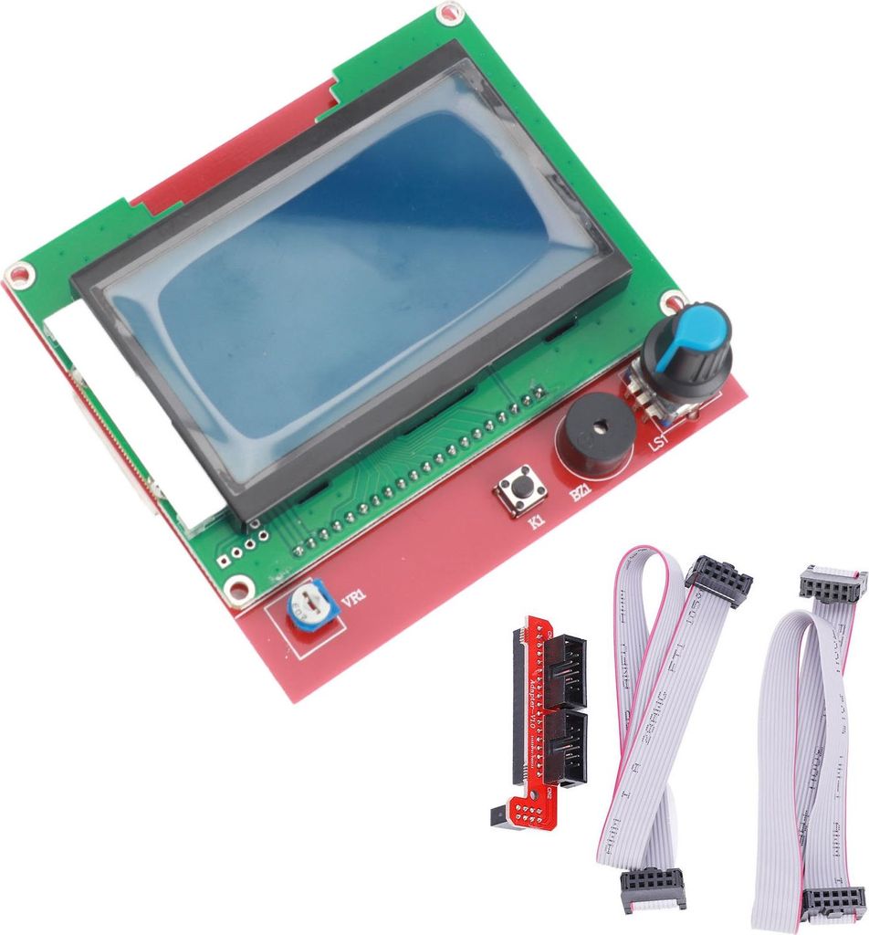 12864 LCD-Steuermodul-Panel-Display-Motherboard 3D-Drucker Smart Controller + 2 Stück Leitungen