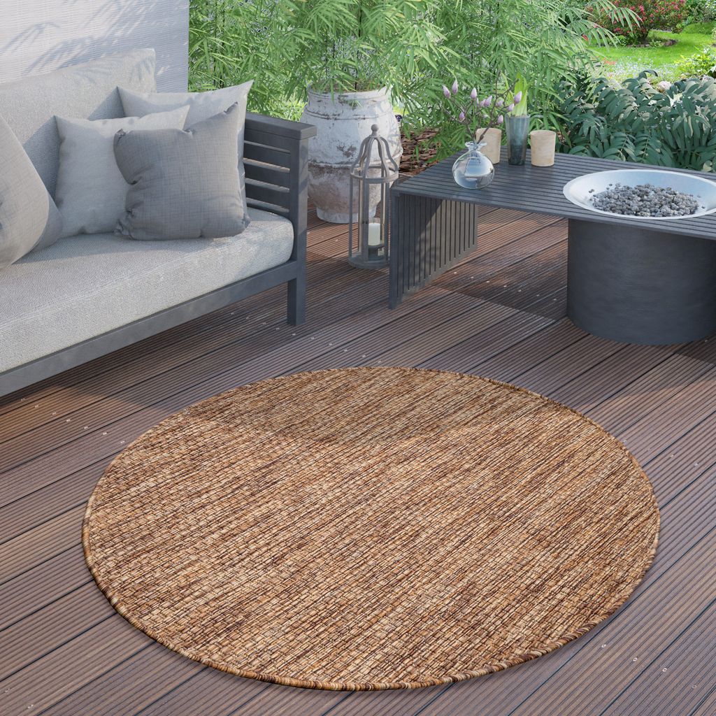 In & Outdoor Tapis Tissu plat uni moderne résistant aux Image du produit 