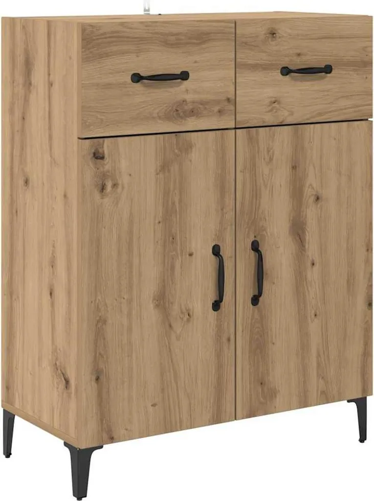 vidaXL Credenza rovere artigianale 69,5 x 34 x 180 cm Materiale a base di legno - 6