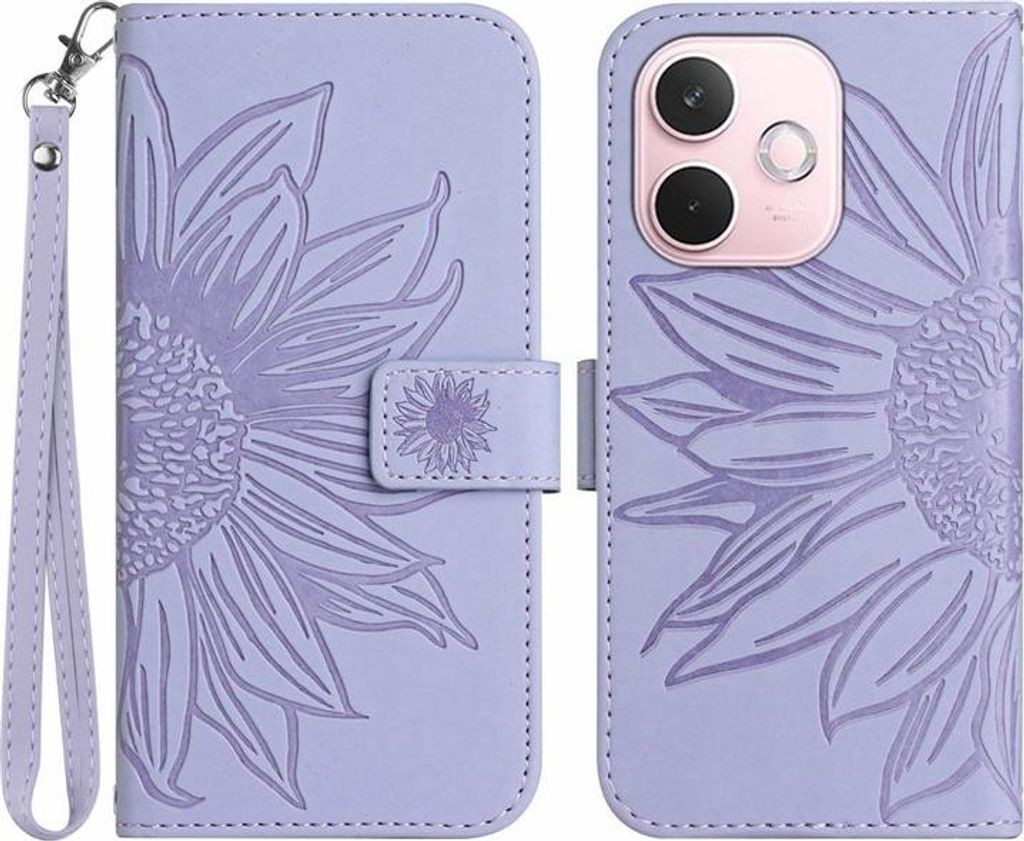 OPPO A5 Pro 5G Hülle - Coverup Sonnenblume Klapphülle mit Schlüsselband - Lavendel