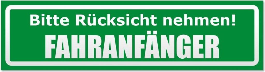 Kiwistar Bitte Rücksicht nehmen. Fahranfänger invertiert Magnetschild Schild magnetisch - 45cm Grün - Magnetfolie für Auto PKW Kfz