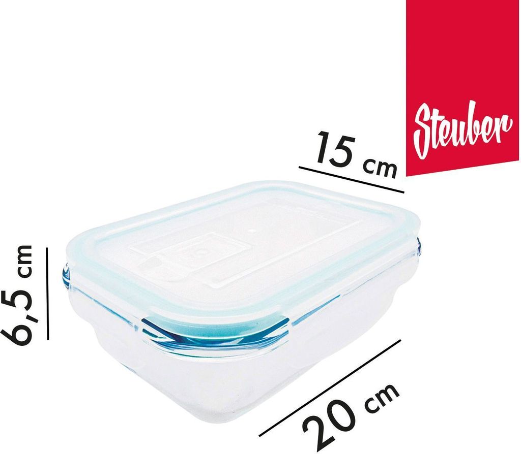 10 Stück Steuber Cloc Frischhaltedose aus Glas, 1000 ml, Produktbild 3