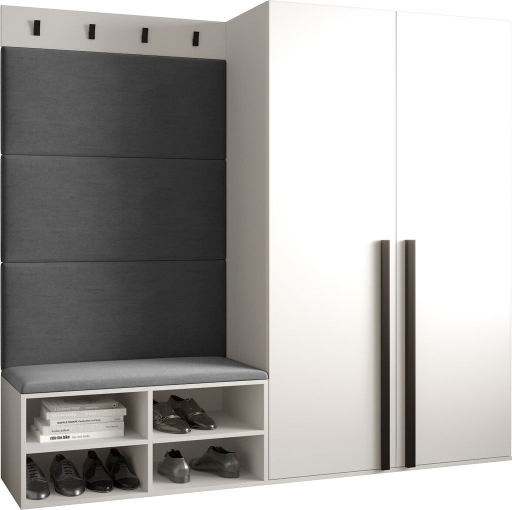 Garderobe MIRO Set 5 mit gepolsterten Paneelen Industrial Design