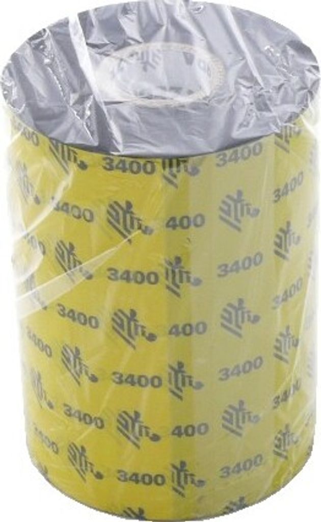 Zebra 3400 High Performance Wax-Resin, 450 m, 11 cm, Schwarz, 2,5 cm