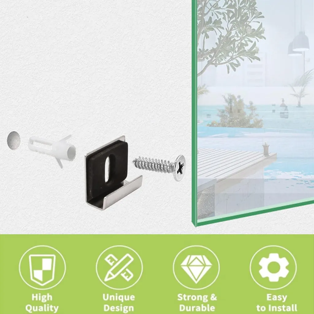 Système d'accrochage pour miroir 16 pièces fixation murale en verre