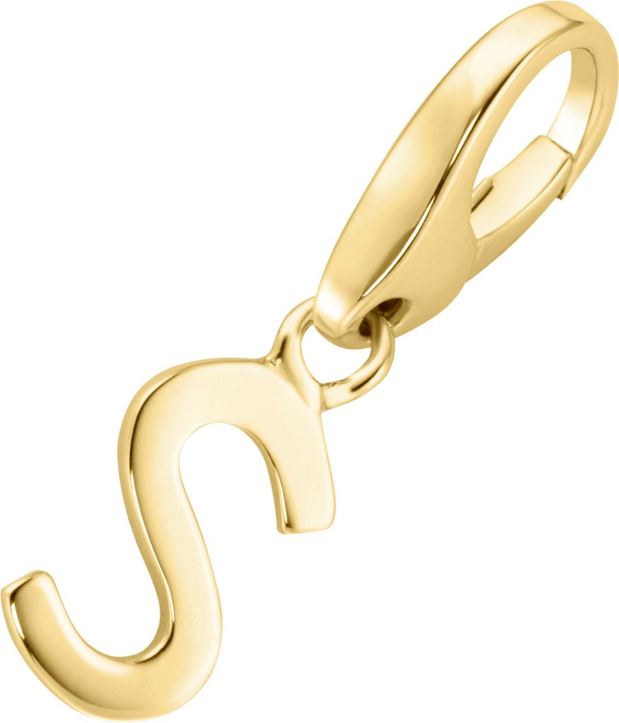 Charm Giorgio Martello Milano Buchstabe S, Silber 925 Gold Onesize