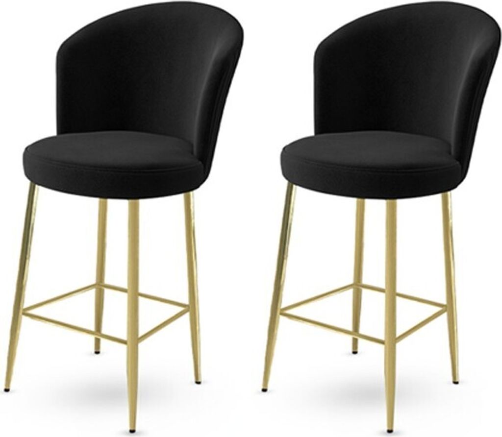 Skye Decor, Alte - Black, Gold, Barhocker-Set (2-teilig), 100 % METALL, Schwarz, 46 x 40 x 102 cm