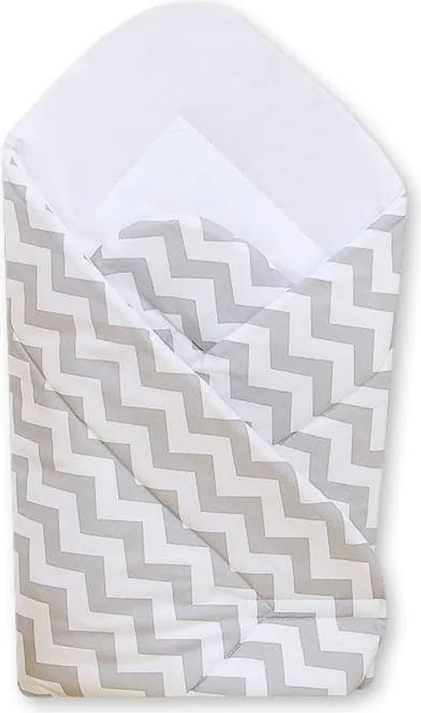 Babynest - Nido per bambini - cotone traspirante e anallergico, chevron grigio, con chiusura in velcro