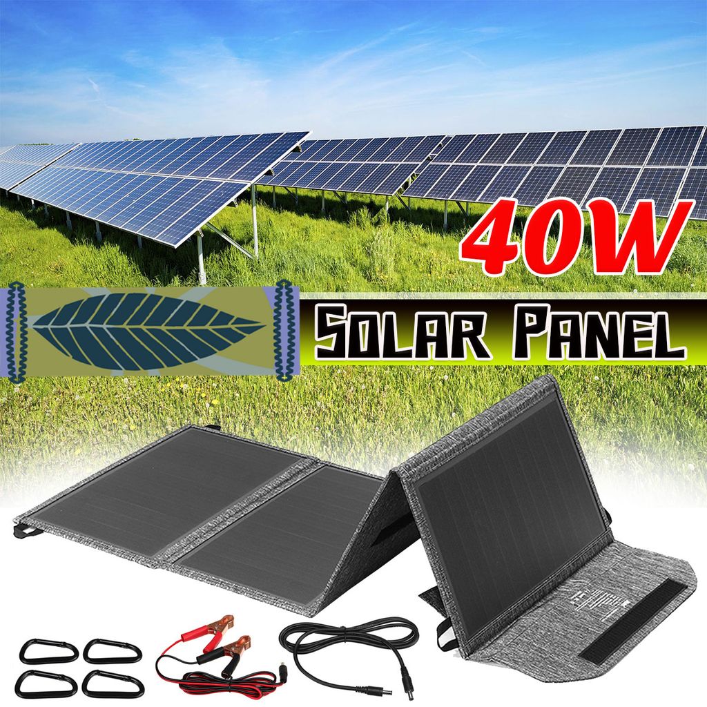 Tragbar 60W/100W Solar Ladegerät Faltbares Solarpanel DC 19V /USB 5V Camping DE 