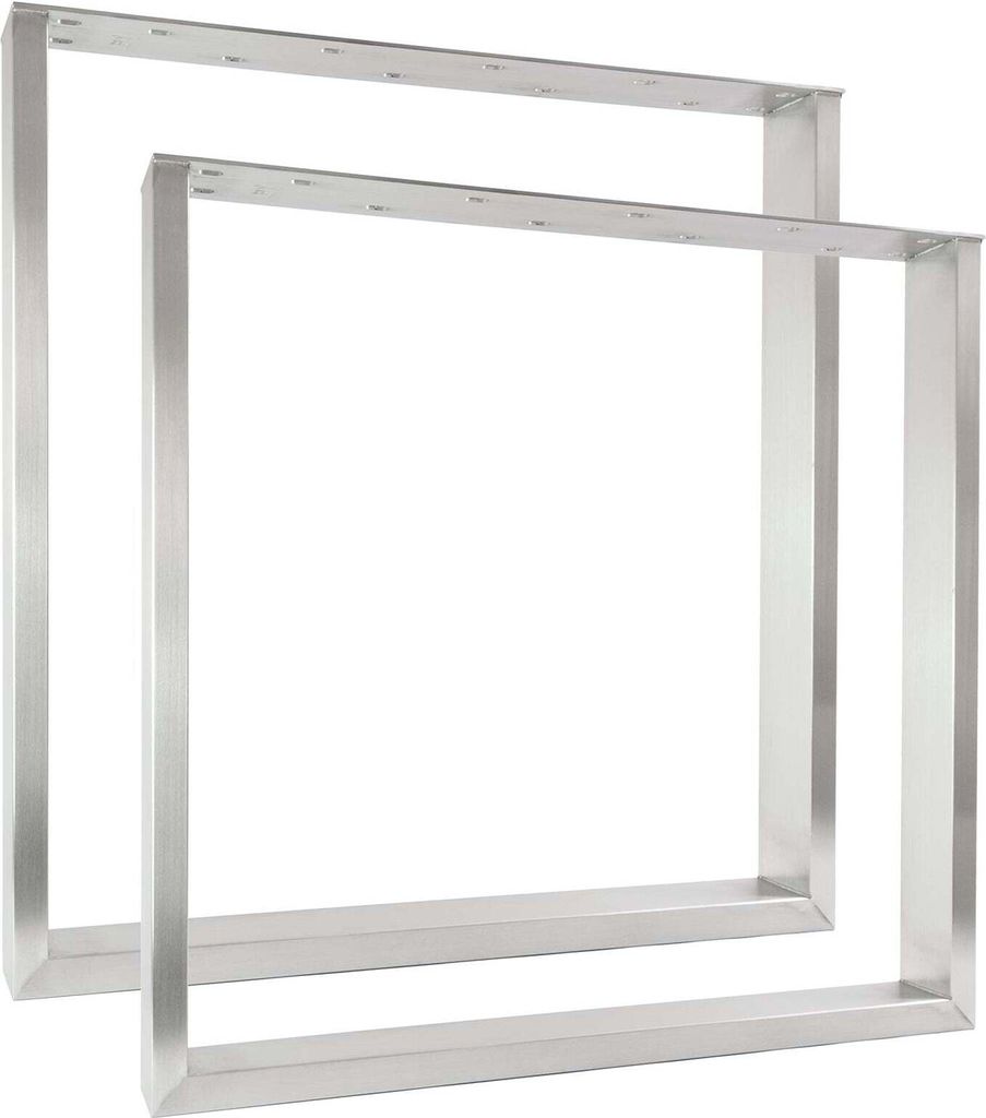 Natural Goods Berlin Möbelkufen RECHTECK 70x30-Edelstahl, Tischkufen, Tischbeine, Tischgestell, Esstisch, Bank, Couchtisch, B60xH72 cm, 2 Stück