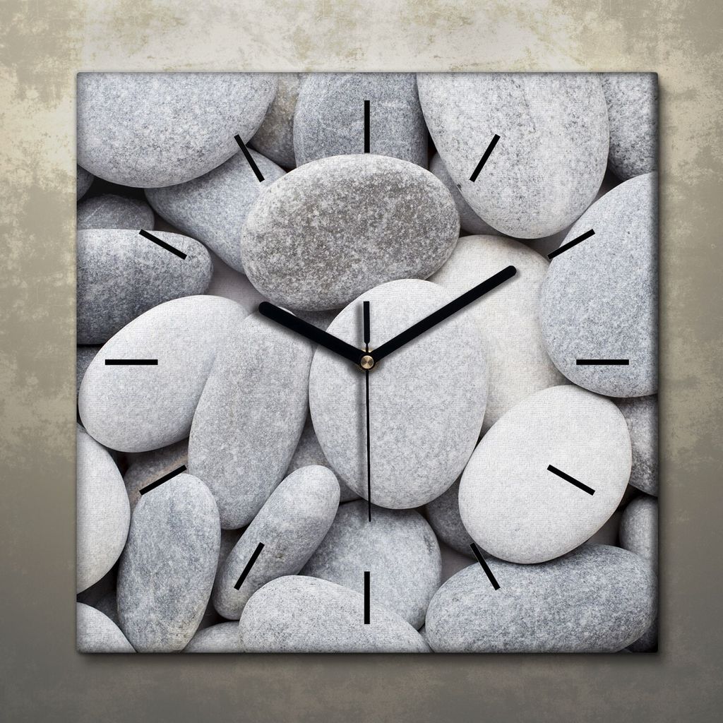 Wohnzimmer Leinwand Uhr Geräuschlos Küche 30x30 Natural, Produktbild 