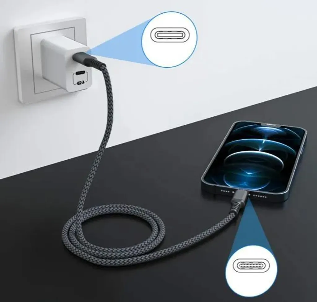 Câble de charge rapide USB-C Lightning 120W - Cordon 2 mètres 6A PD