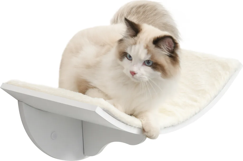 Letto Gatto da Parete PawHut Peluche Bianco | Il Top per il tuo Pet