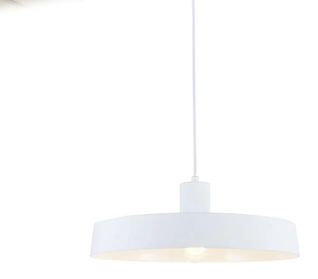 Suspension ACA Prim OD5392SWH : Luminaire Design Blanc en Métal de 39cm
