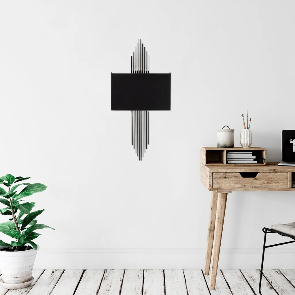 Lampe Murale Design en Métal Noir et Argent 35cm - Opviq 614 Robuste