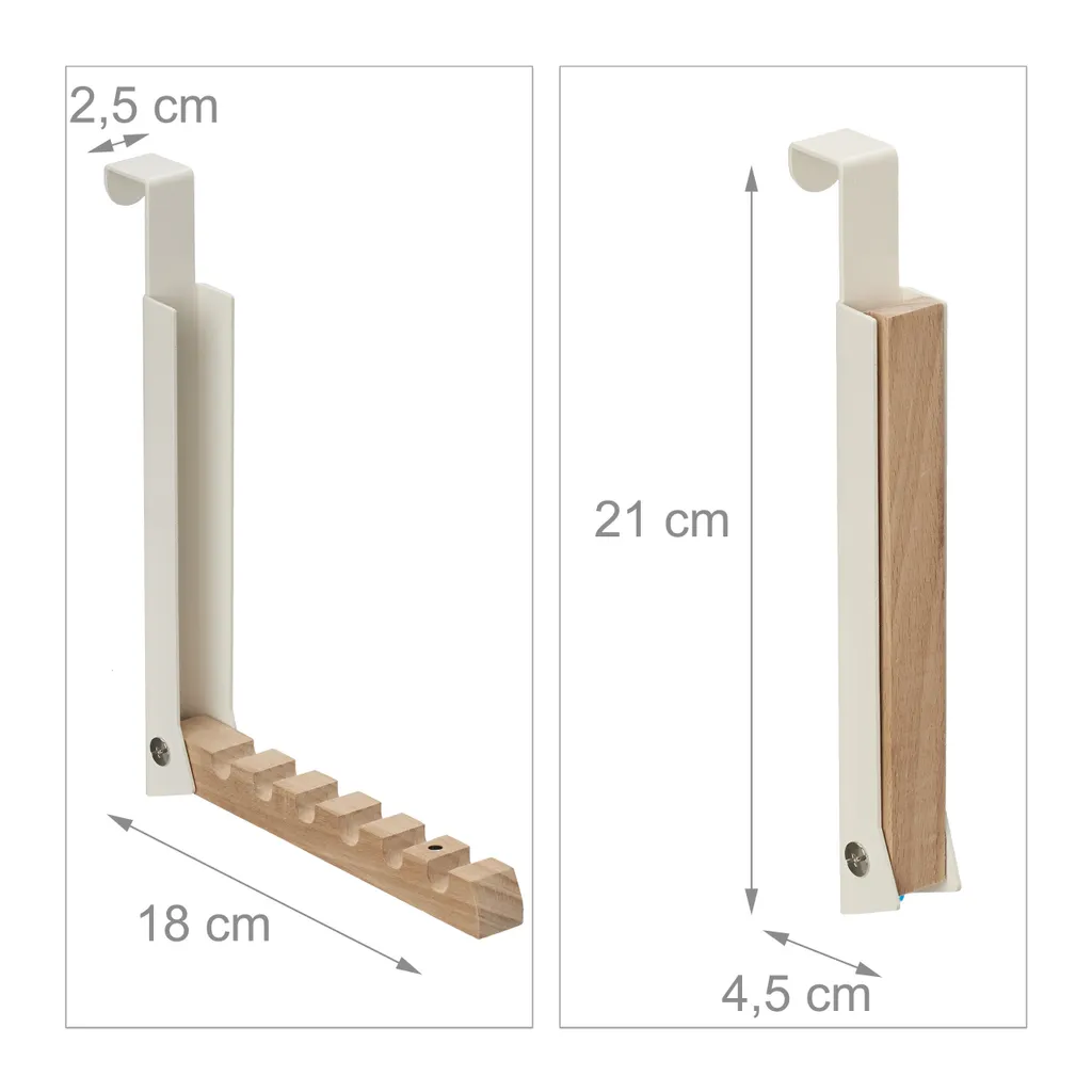 Appendiabiti Da Parete Legno Bianco Relaxdays Attaccapanni Da Parete