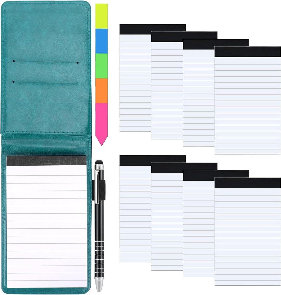 Mini-Notizblock-Set von 11 Stück mit Kunstlederumschlag und Mini-Kugelschreiber - Taschenformat für Outdoor-Aktivitäten - Praktisches und kompak...