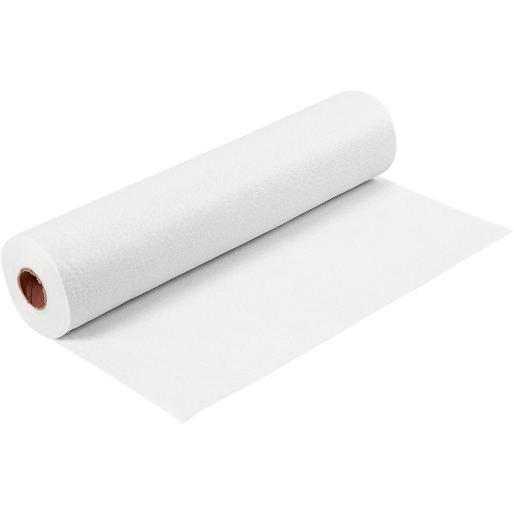 Creativ Company Hobbyfilz, B: 45 cm, Stärke 1,5-2 mm, 180-200 g, weiß, 5 m 1 Rolle
