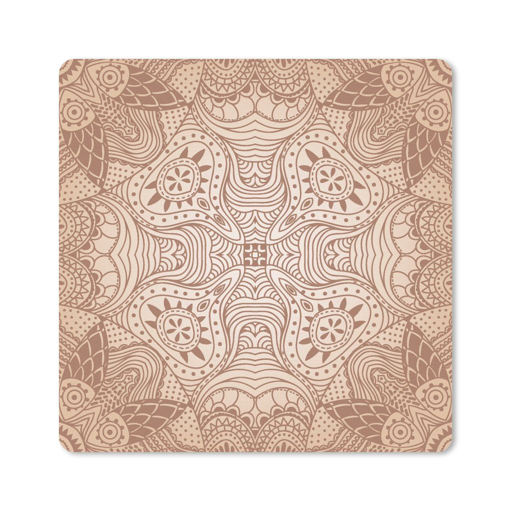 MuchoWow Mauspad Mousepad Henna - Mandala - Schablonen 20x20 cm - Mousepads - Maus Mat - Pad - Mausunterlage - Desk Mat - Bureauartikeln