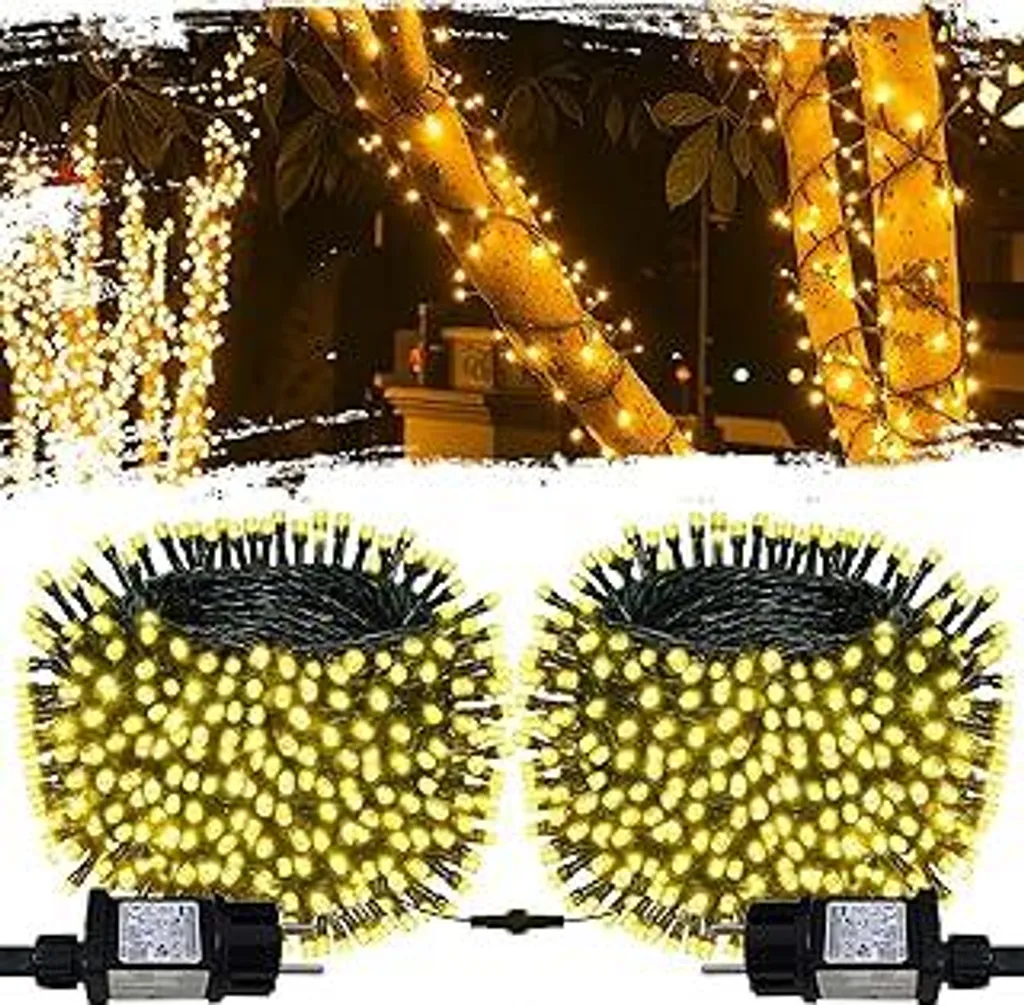 Set 400 LED Catena Luminosa Professionale 44m Bianco Caldo Natale