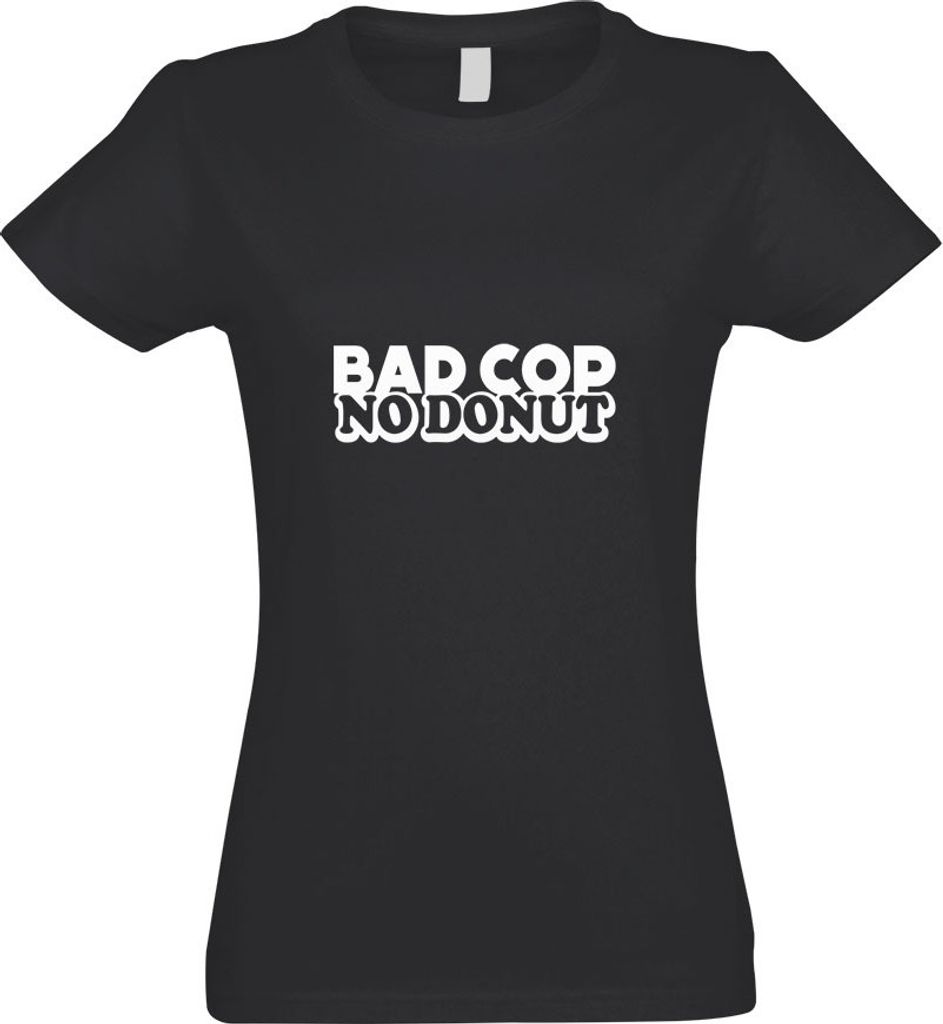 Kiwistar - T-Shirt tailliert - Damen - Graphit - Bad Cop - No Donut - mit Motiv Bedruckt - Funshirt Design - Sport - Freizeit - Damen - XXL