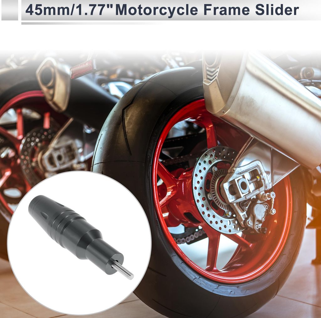 1.11" Motorrad Slider Rahmen Aluminiumlegierung Rad Verkleidung Schutz Crash Pad Schutzschutz 1.77" 5.91" Titanfarben 1 Set
