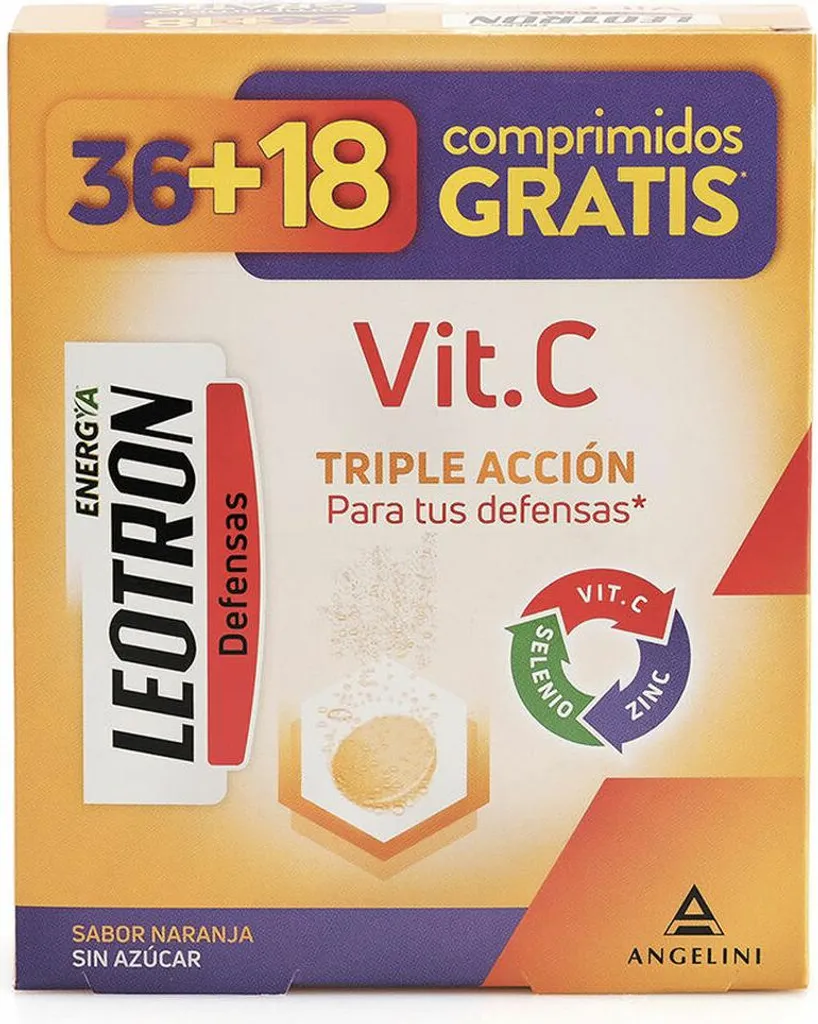 Vitamine C Leotron Orange 54 Comprimés Effervescents Énergie Intense