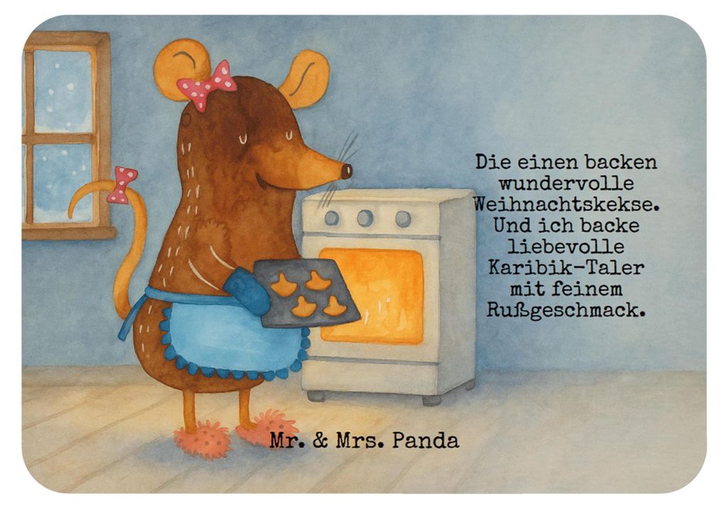 Mr. & Mrs. Panda magnet Maus Kekse Design - Weiß - Geschenk, Weihnachten, Plätzchen, zettelhalter, whiteboardmagnet, Kühlschrankmagnet, haftmagn...