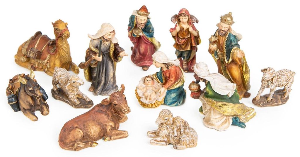 Weihnachtskrippe 12-TLG. Krippenfiguren Set 7 cm Produktbild 