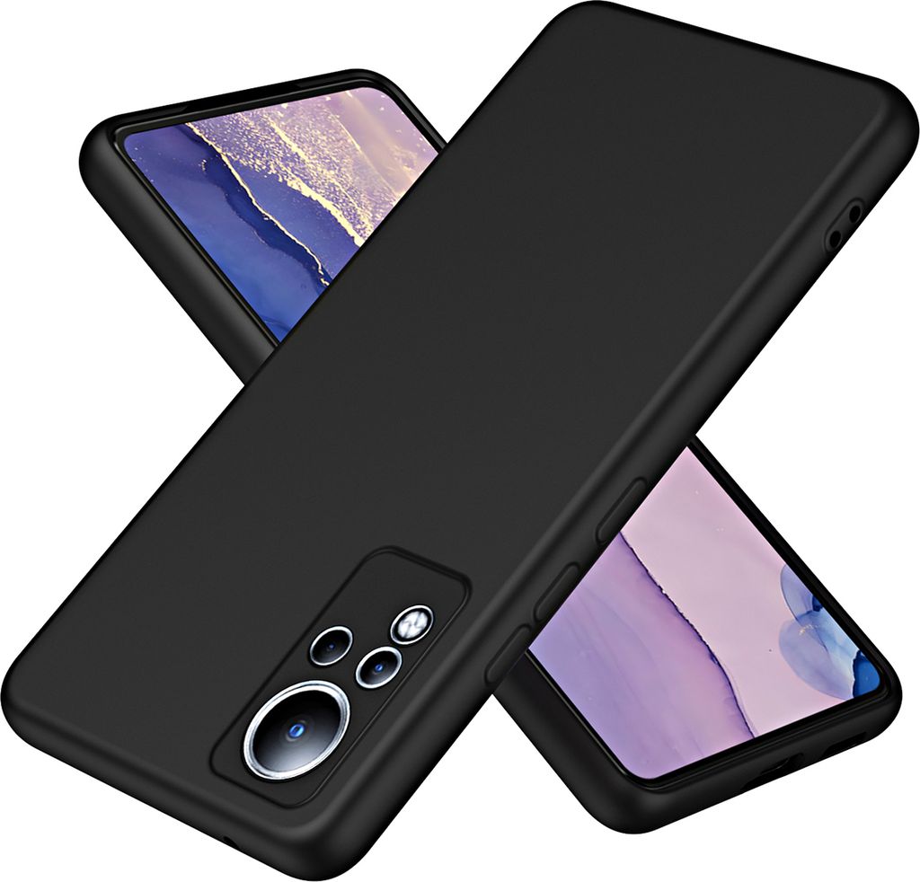 Infinix Note 11 Hülle, Flüssig Silikon Handyhülle Stoßfest Kratzfest Schutzhülle für Infinix Note 11 Schwarz