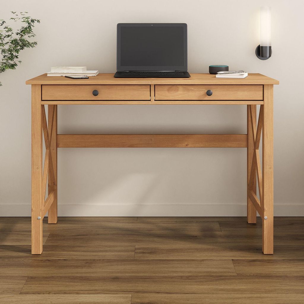 Schreibtisch ADRIAN aus Massivholz, eichefarben - Home Produktbild 