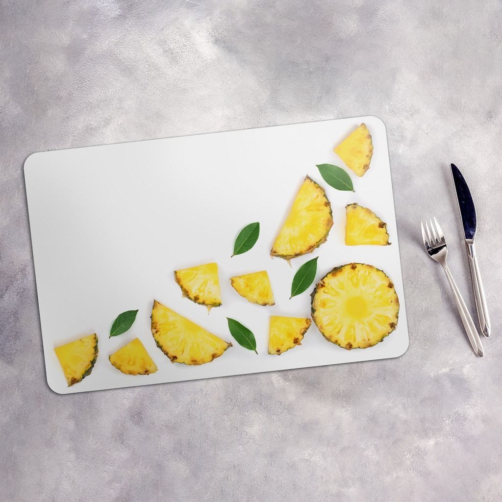 Tischset 6x45x30 cm Platzset Tischmatte Platzmatte Untersetzer - Ananas Farbige Früchte