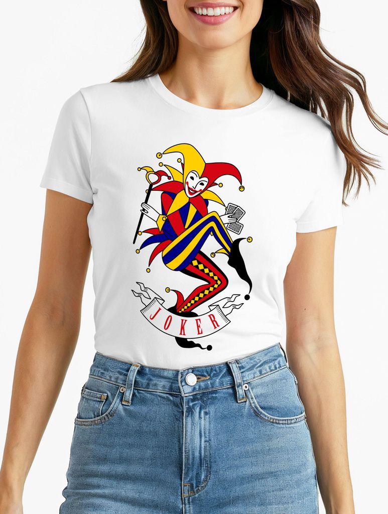 Damen T-Shirt Kartenspiel Kostüm Spielkarten Gruppenkostüm Karten Fasching Karneval Faschingsshirt Moonworks