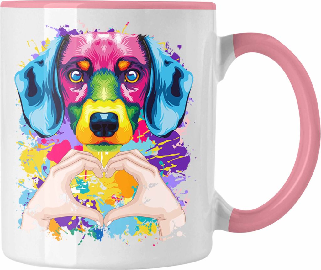 Trendation - Dackel Besitzer Farbe Love Tasse Geschenk Produktbild 