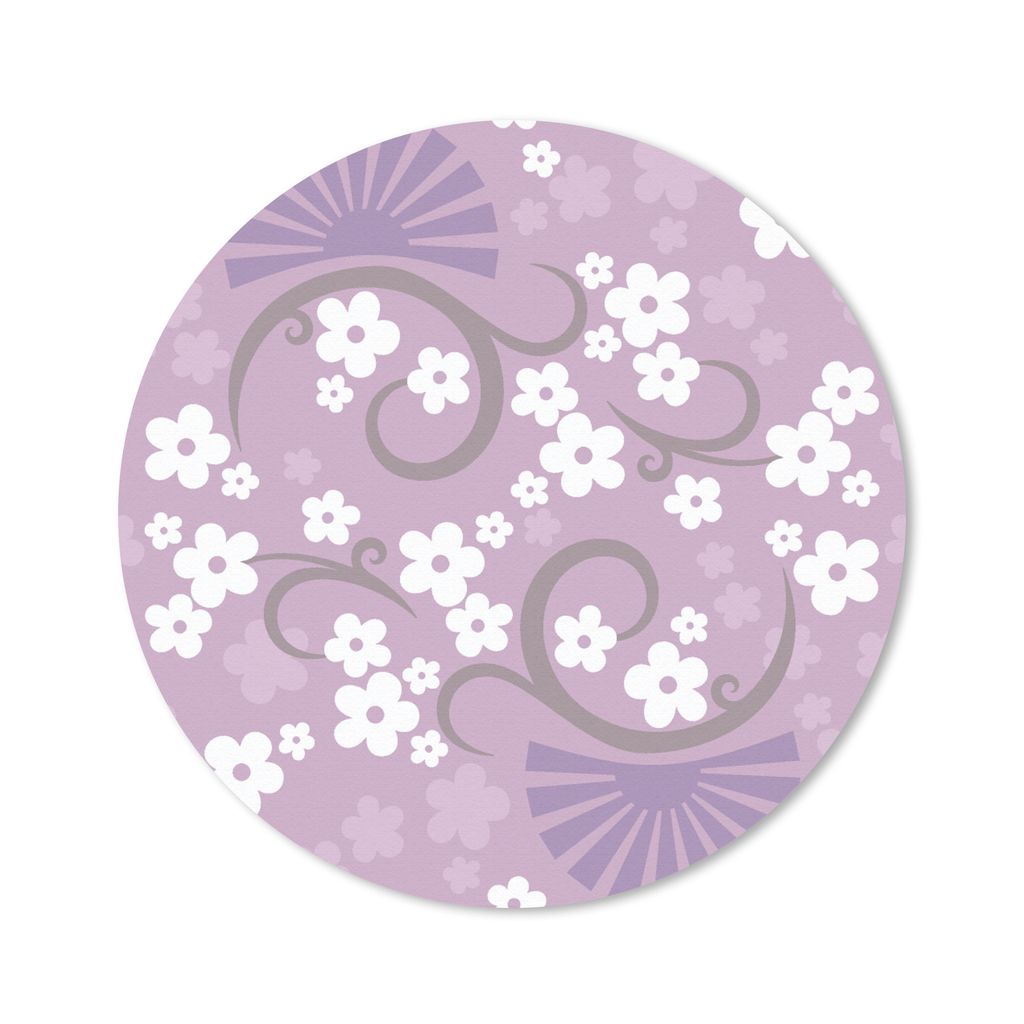 MuchoWow Mauspad Mousepad Blumen - Muster - Sakura 40x40 cm - Mousepads - Maus Mat - Pad - Mausunterlage - Schreibtisch Accessoires