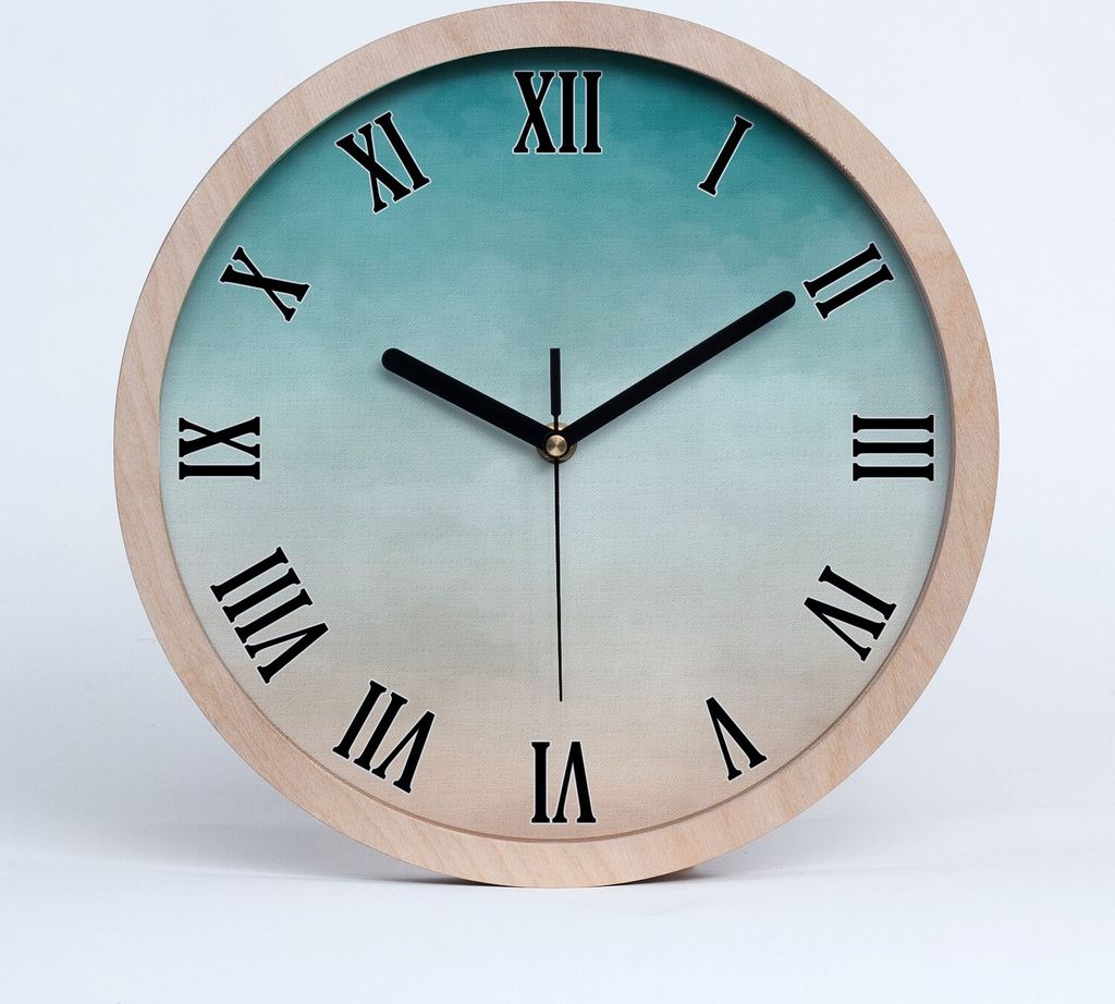 Holzuhr 30fi cm wanduhr - schwarze Spitzen - Abstraktion Hintergrund