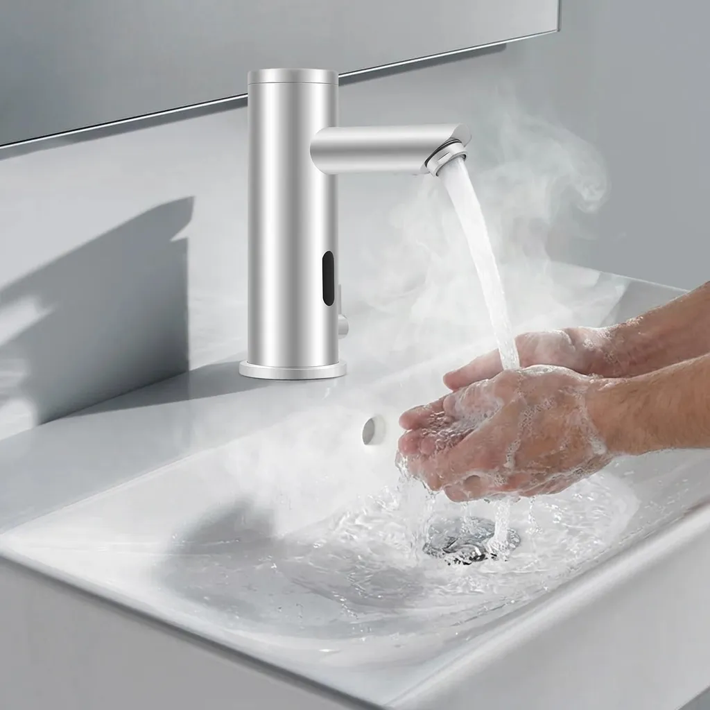Rubinetto Automatico Lavabo Batteria 6V | Miscelatore Rapido Inox 304 Cromo