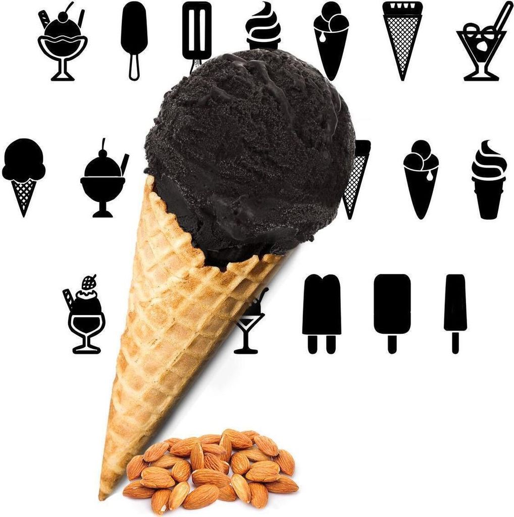 Mandel Schwarzes Eispulver Vegan Zucker-, laktosefrei 10 kg