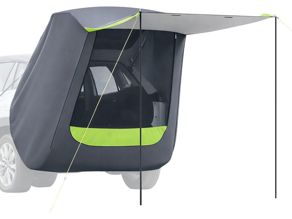 Heckklappenzelt Autozelt - SUV-Heckzelt - Größe 1,5 x 1,5 m - Wassersäule 2000 mm - Mit Sonnensegel - Mit Tragetasche - Schneller Aufbau - Für ...