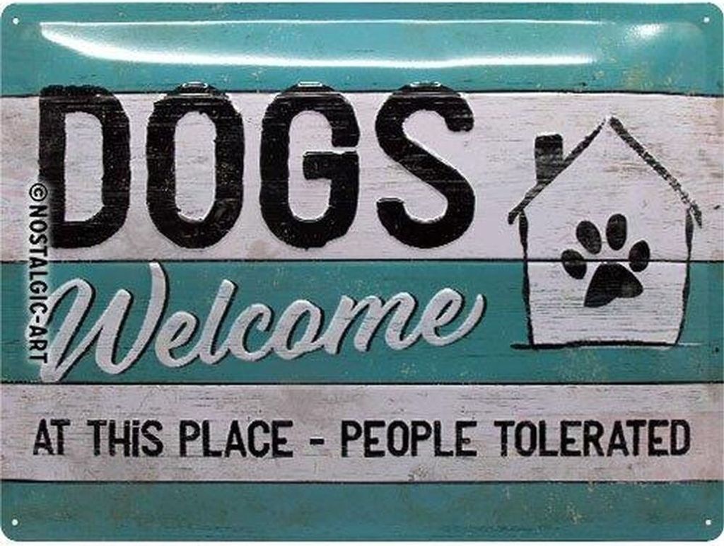 Nostalgic-Art - Blechschild 30 x 40 cm - PfotenSchild - Dogs Welcome