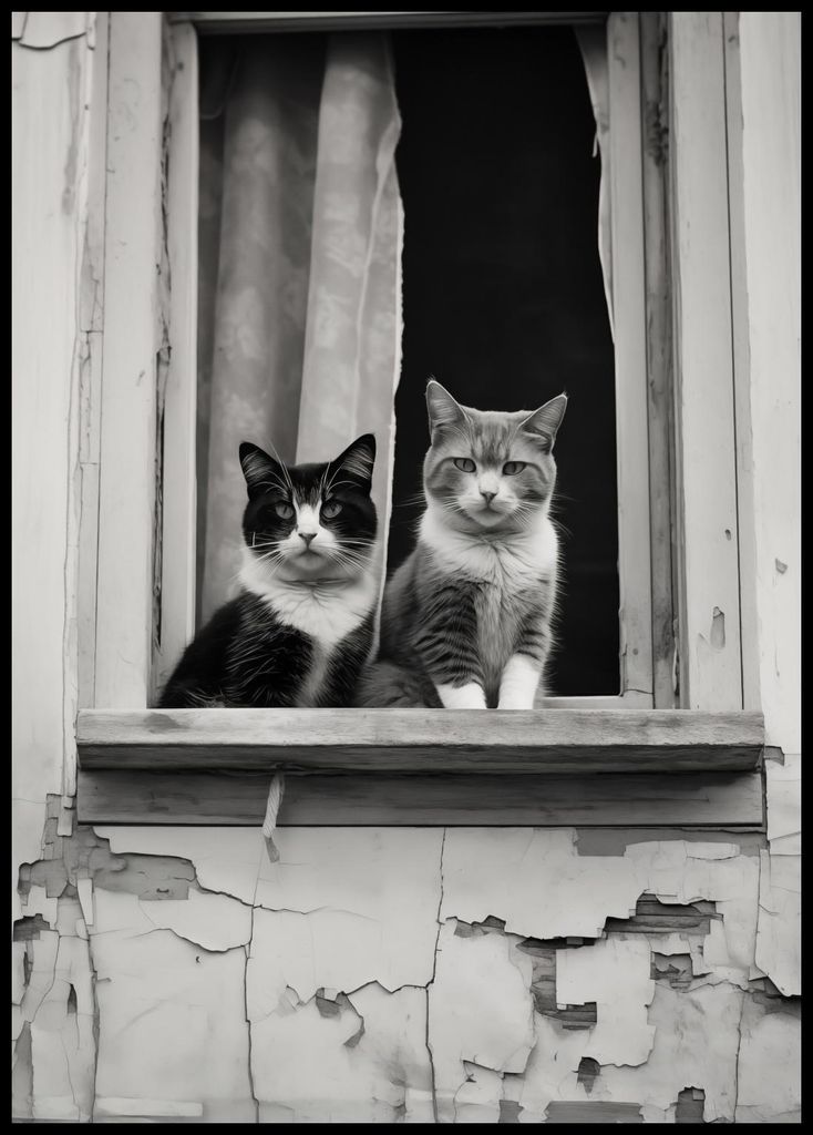 Plakat 67,5x95cm Paar im Fenster