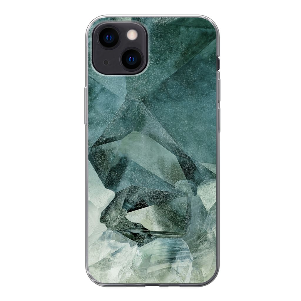 MuchoWow Handyhülle Schutzhülle Hülle für iPhone 13 Mineralien - Kristalle - Naturstein Silikon Softcase Handy Hülle - Karteninhaber