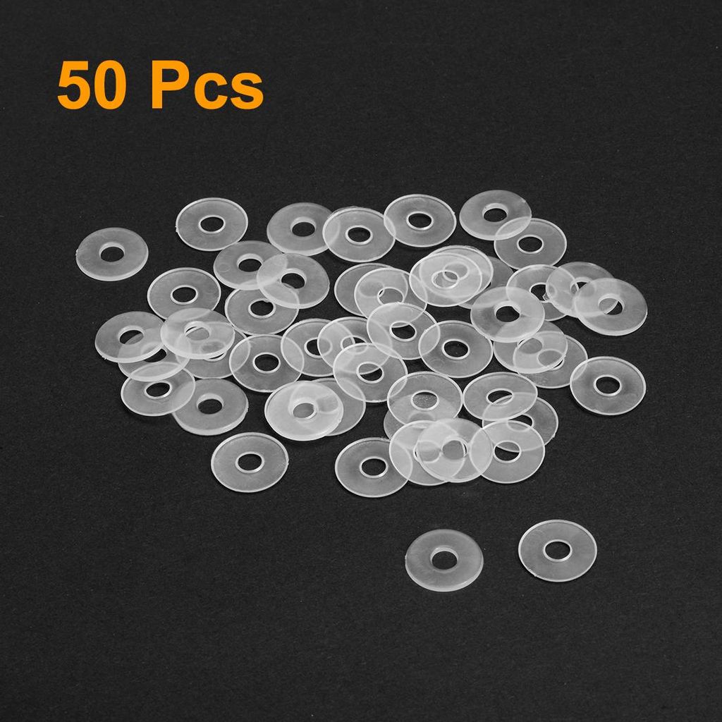 50 Stk. Flache Unterlegscheibe Nylon M4 Dichtung 13mm AD 4mm ID 1mm Dicke Klar fš¹r Wasserhahn Rohr Wasserschlauch Isolierung Schrauben