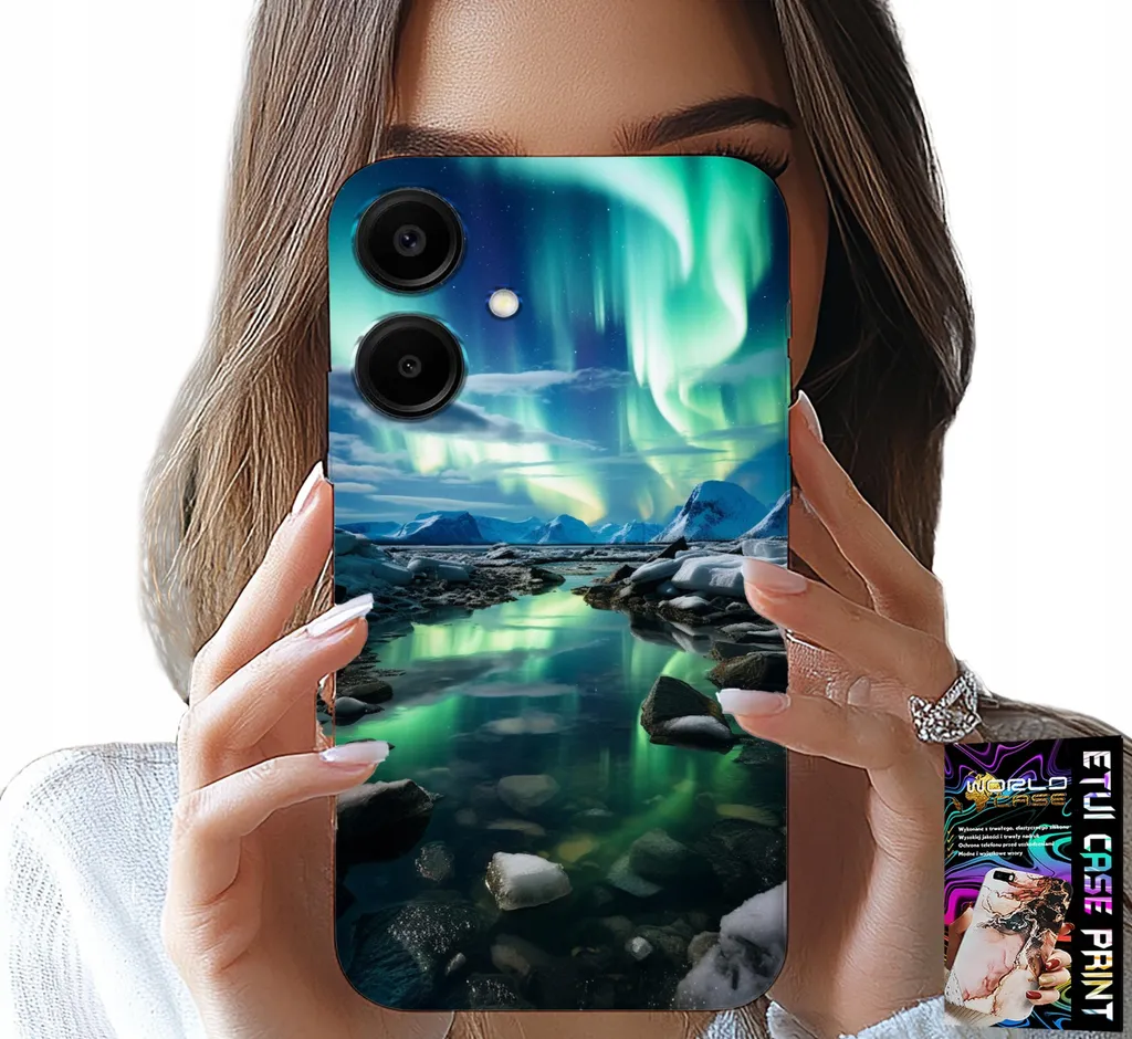Cover Samsung A06 5G con Vetro - Edizione Alaska Aurora Boreale 2025