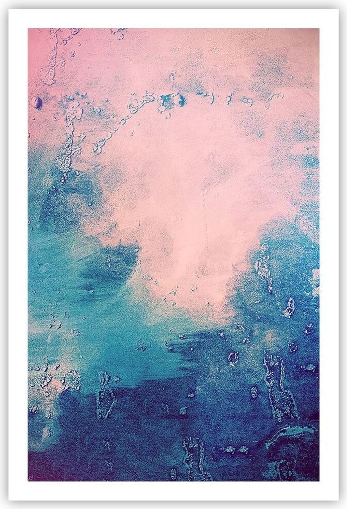 Poster - Poster ohne Rahmen - Abstraktion Rosa Blau - 61x91,5 cm - Wand Bild - Wanddeko - Wandbilder - Kunstposter - Wandposter - Bilder - Kunstdru...
