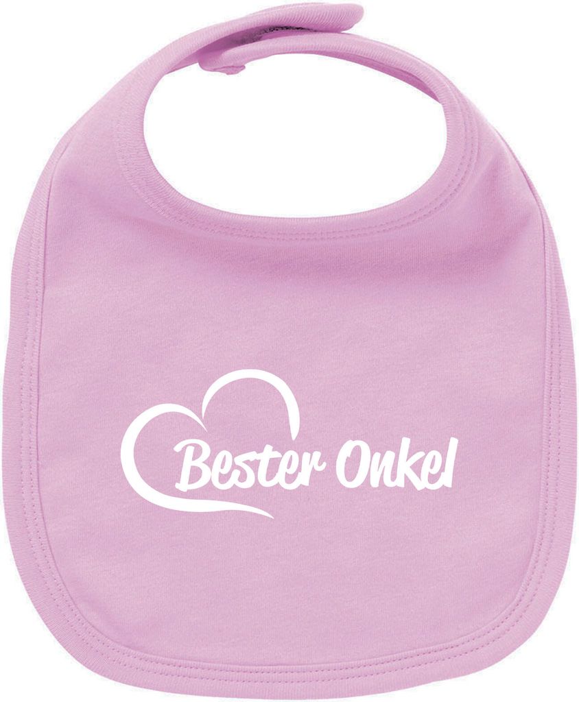 Huuraa Unisex Babylatz Bester Onkel Herz Geschenk Babypink Baumwolle Bester Onkel Mitbringsel