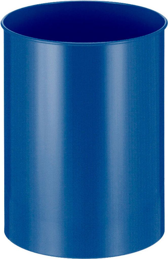 Stillvoller runder Metall Papierkorb | 30 Liter, HxØ 47x33,5cm | Blau