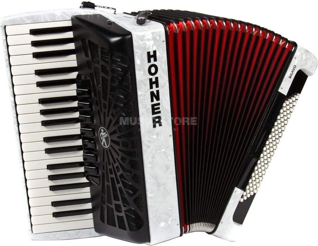 Hohner Bravo III 96 Akordeon klawiszowy White Zdjęcie produktu 