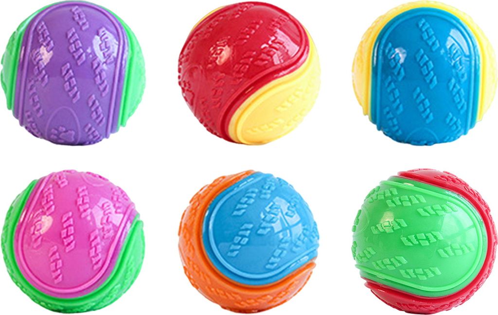 1/4 Stück quietschende Hundebälle, interaktives Hundeballspielzeug für das Training von Welpen, Kaubällen, Zahnungsspielzeug, Apportierspiel, H...