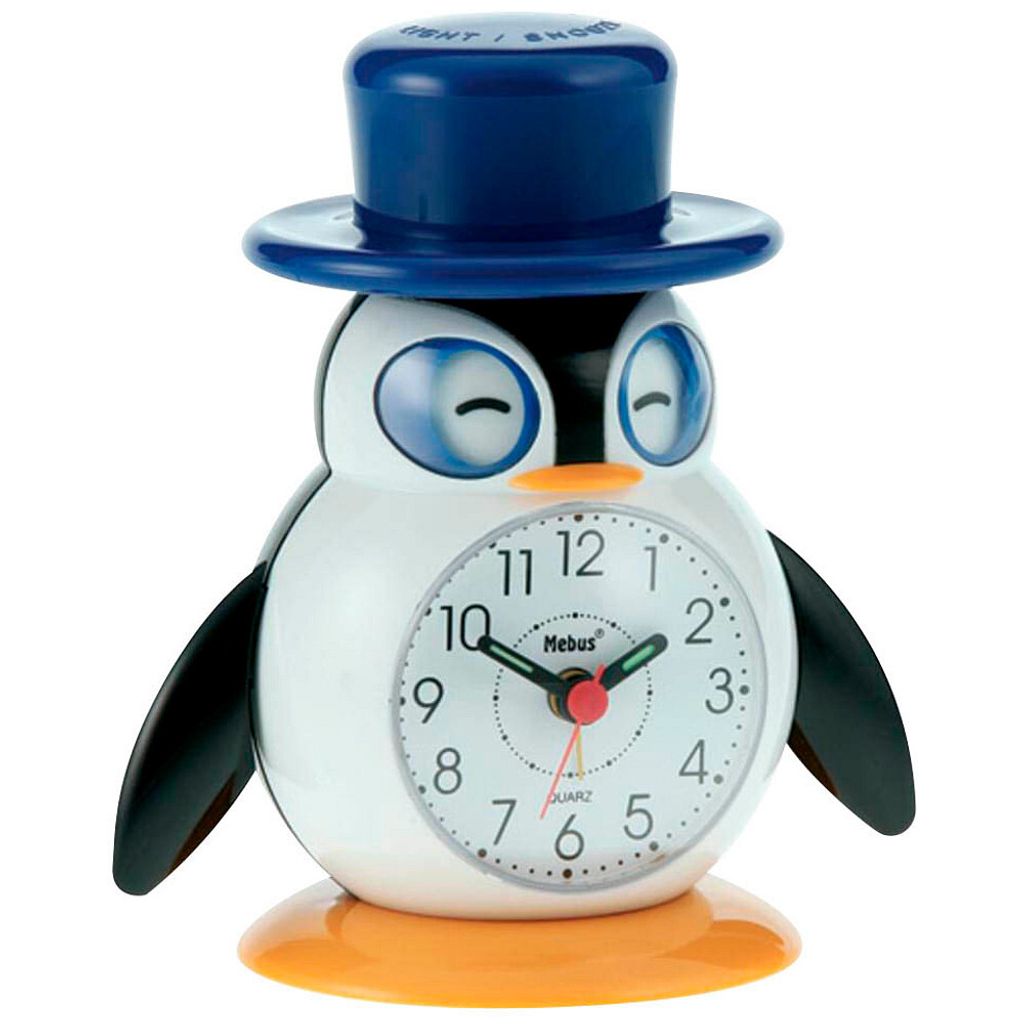 Mebus 26514 Kinder-Quarzwecker Motiv Pinguin Produktbild 